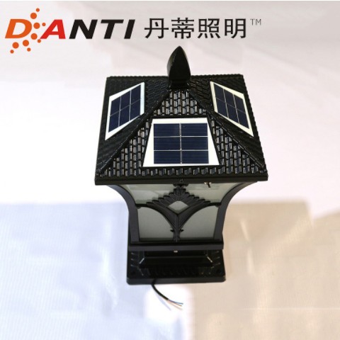 太阳能柱头灯 户外别墅菱形尖顶庭院灯 庭院围墙柱头灯厂家批发图2