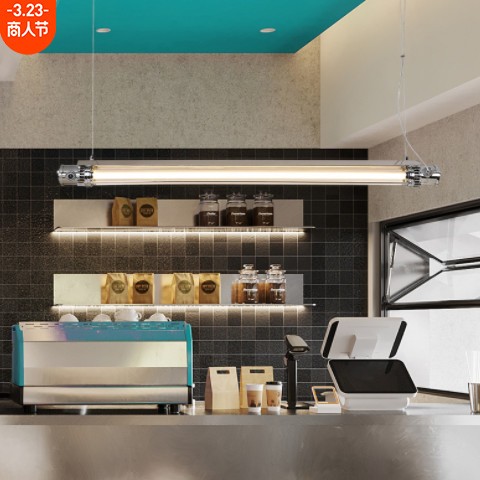 吧台吊灯loft设计师工业风复古餐厅网红咖啡厅店铺办公室长条吊灯图2