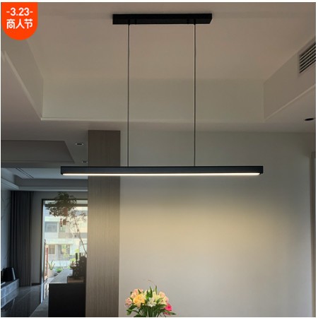 餐厅吊灯现代简约北欧极简餐桌吧台办公室客厅led长条设计师 灯具图2