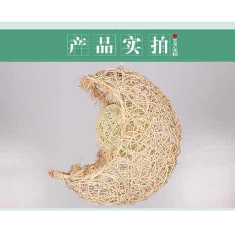 北欧藤艺星星月亮吊灯创意餐厅火锅店茶楼吧台阳台过道鸟巢吊灯图3