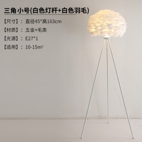 现代简约北欧ins风创意网红酒店温馨客厅卧室床头立式羽毛落地灯图2