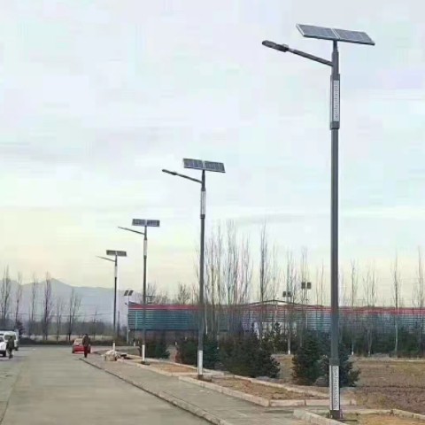 厂家供应led市电路灯农村户外6米8米回纹挑臂路灯全套高杆路灯杆图2