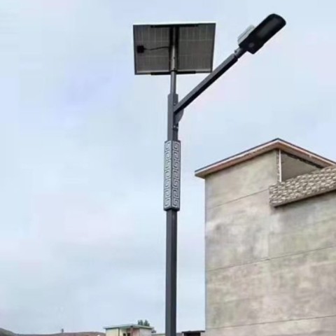 厂家供应led市电路灯农村户外6米8米回纹挑臂路灯全套高杆路灯杆图3