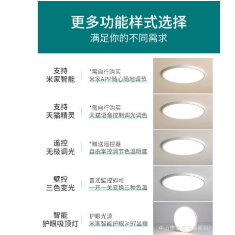 全光谱护眼吸顶灯现代简约防蓝光LED儿童房灯阳台灯客厅主卧灯具图1