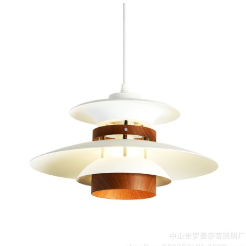 全光谱日式北欧餐厅胡桃木飞碟吊灯 PH5餐厅吊灯咖啡厅吧台民宿灯图2