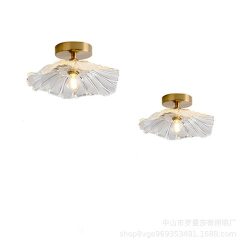网红过道吸顶灯爆款阳台走廊入户玄关衣帽间花型水晶玻璃灯具图2