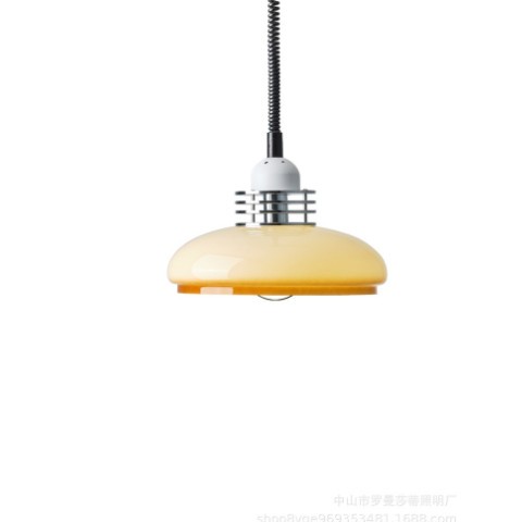 包豪斯奶油中古北欧可伸缩吊灯 复古包豪斯餐厅吧台卧室书房吊灯图2