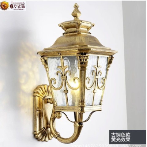欧式户外防水壁灯别墅花园庭院灯铝材防锈阳台过道灯LED门柱挂壁图1