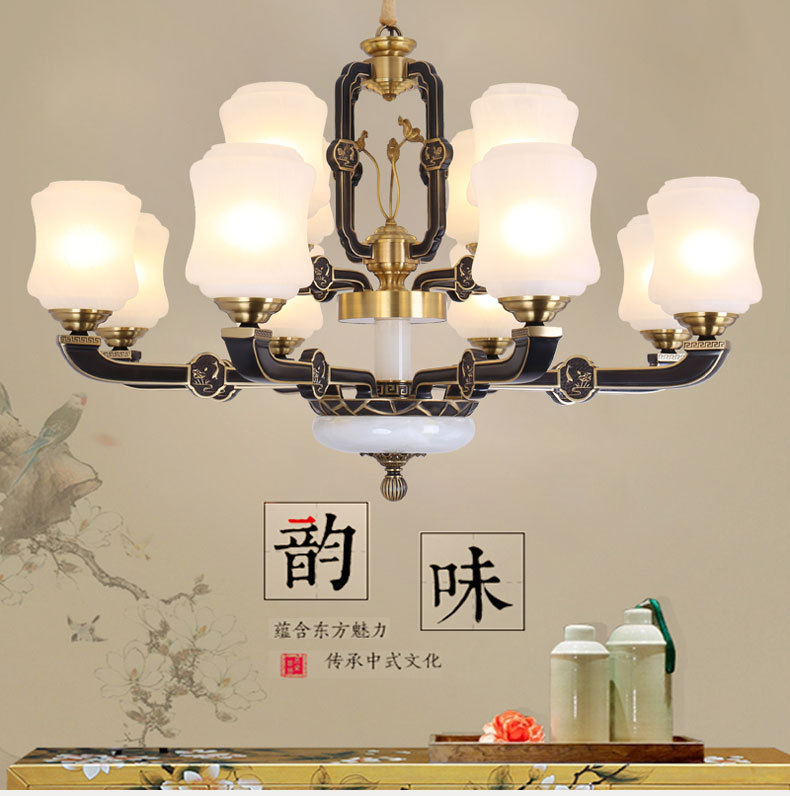 品牌厂家直销全铜客厅吊灯大厅餐厅书房 LED吸顶吊灯别墅酒店会所示例图1