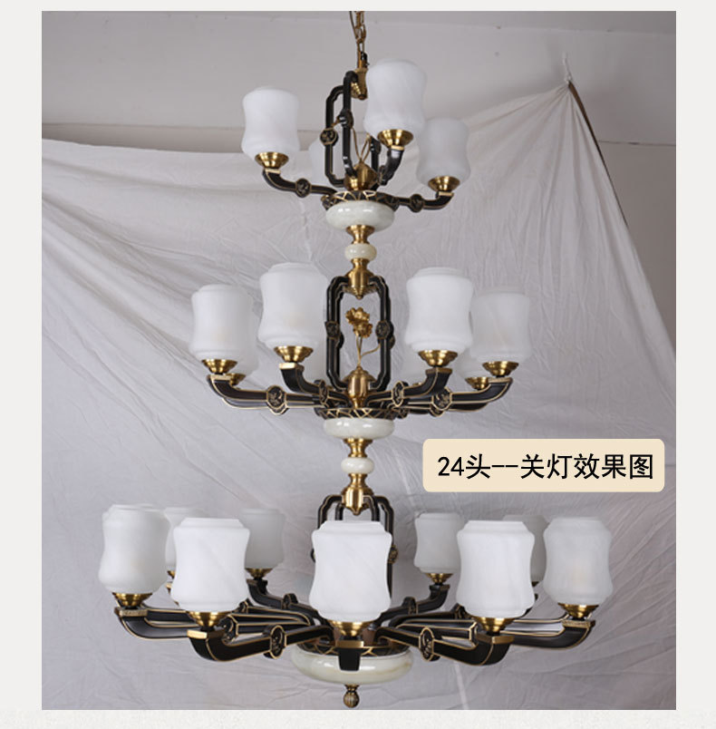 品牌厂家直销全铜客厅吊灯大厅餐厅书房 LED吸顶吊灯别墅酒店会所示例图12