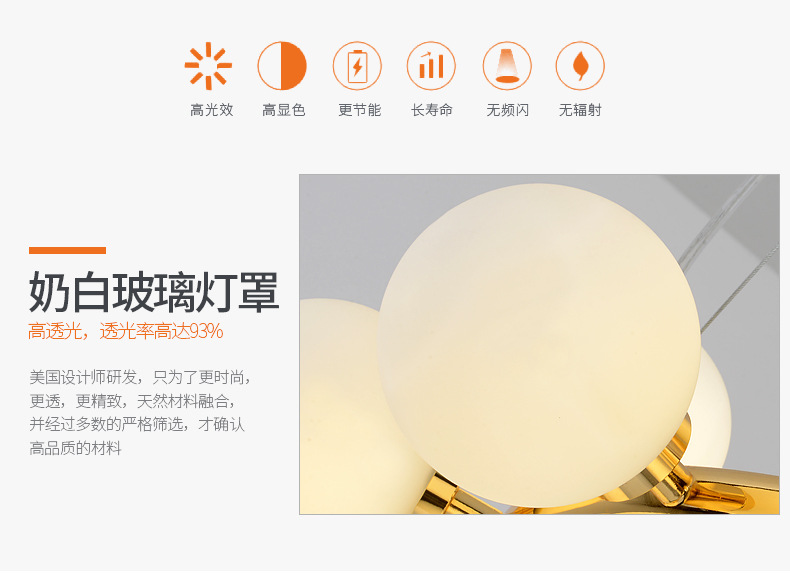 北欧风格LED灯 简约艺术创意个性LED灯 家居场所客厅卧室餐厅灯具示例图10