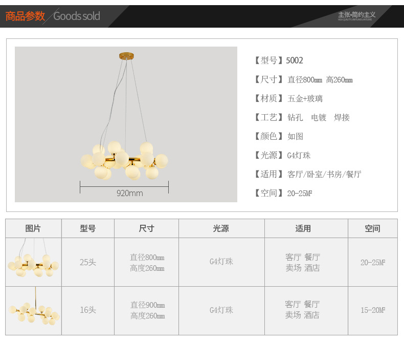 北欧风格LED灯 简约艺术创意个性LED灯 家居场所客厅卧室餐厅灯具示例图22