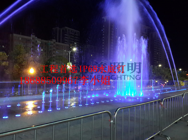 供应圆形18W红绿蓝白黄光LED水下灯/水下射灯/喷泉灯灯/假山射灯示例图4