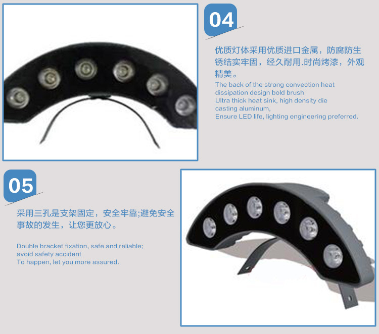 3瓦/5瓦/6瓦楞灯LED瓦楞灯 月牙灯led凉亭射灯led瓦片灯示例图3