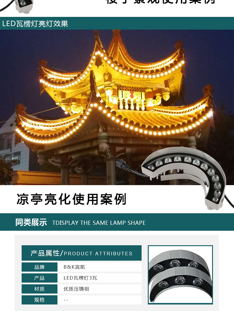 厂家直销 LED瓦楞灯 LED 12W月亮灯 户外照树凉亭小射灯 批发定制示例图7
