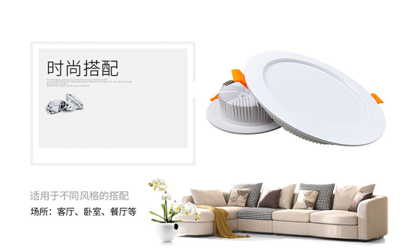 酒店商场防雾led筒灯3w5w7w12w18w工程射灯LED面板灯哑白天花灯示例图1