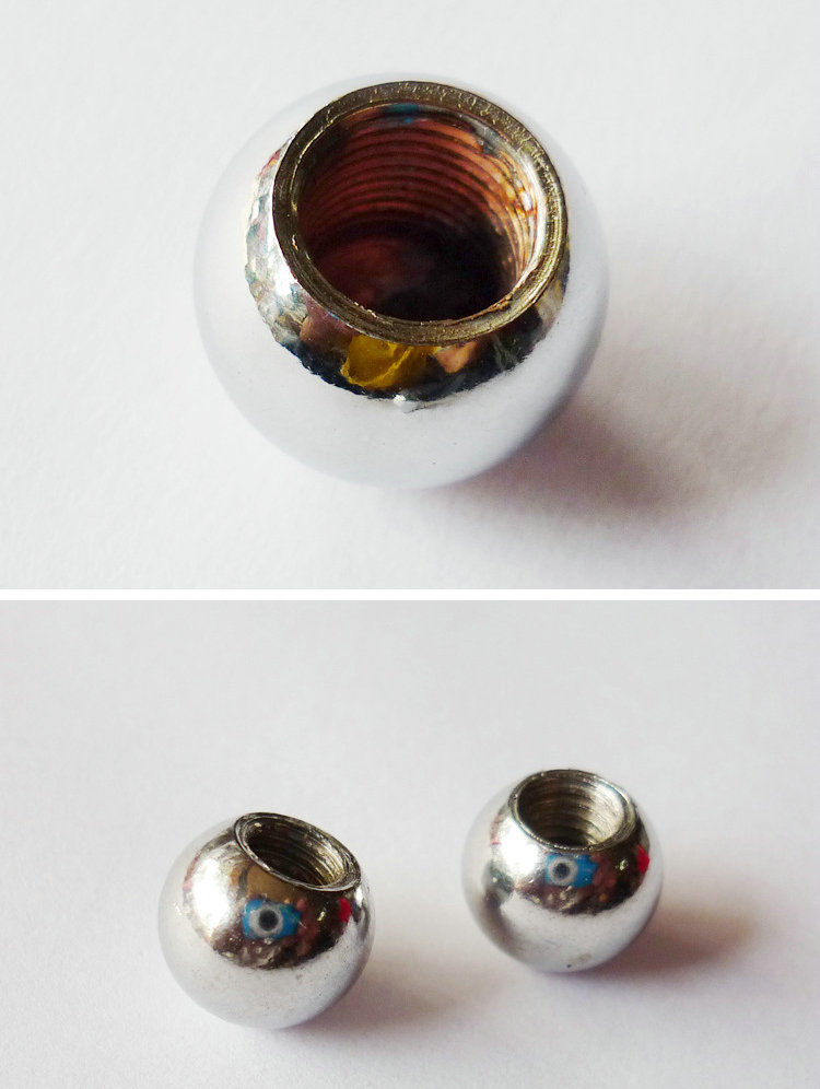 钢铁电镀件元球 圆球装饰螺母 内牙圆球螺母管帽吊灯装饰五金配件示例图15