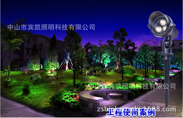 3瓦户外亮化LED插地灯草坪LED插泥灯公园亮化LED插地照树射灯示例图26