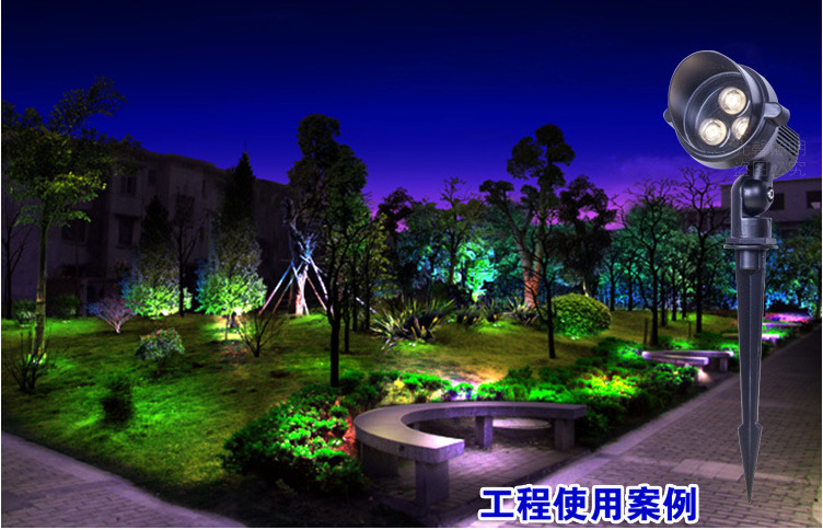 3瓦户外亮化LED插地灯草坪LED插泥灯公园亮化LED插地照树射灯示例图10