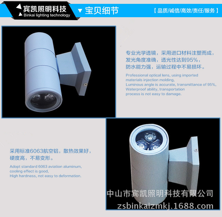 厂家直销LED壁灯LED墙壁灯LED双头壁灯双头射灯示例图17