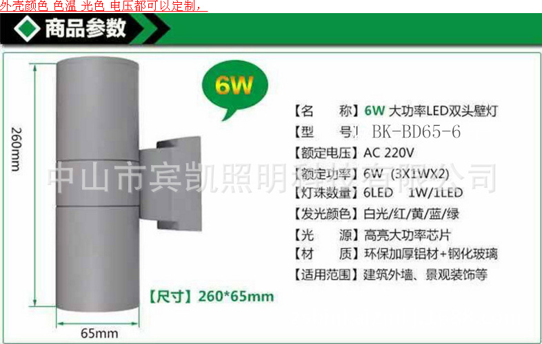 厂家直销LED壁灯LED墙壁灯LED双头壁灯双头射灯示例图21