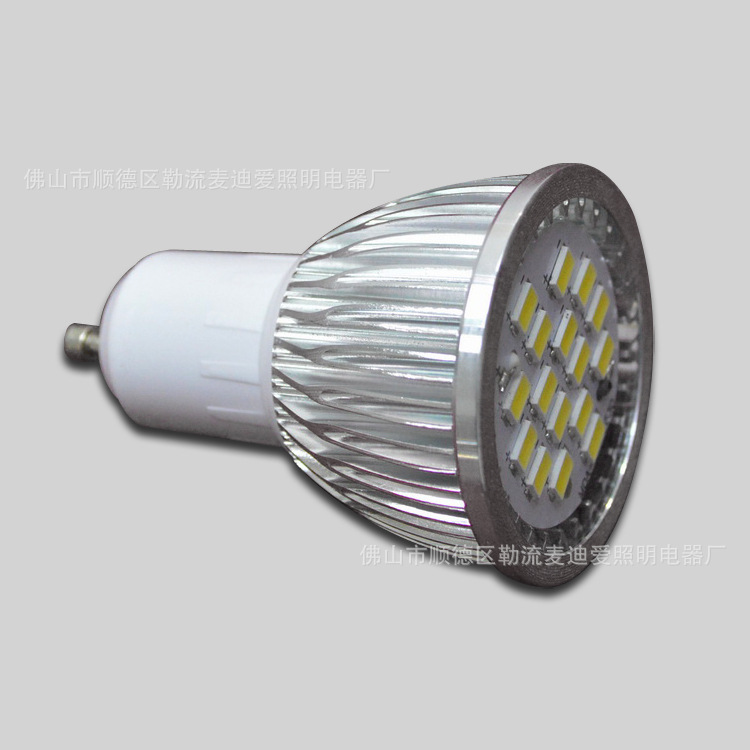 外贸      GU10 16珠5730/5630smd6W射灯led灯杯 平面镜 恒流宽压示例图9