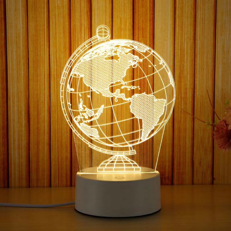 led小夜灯地球仪 创意3D台灯卧室床头灯支持定制图案专业出口示例图11