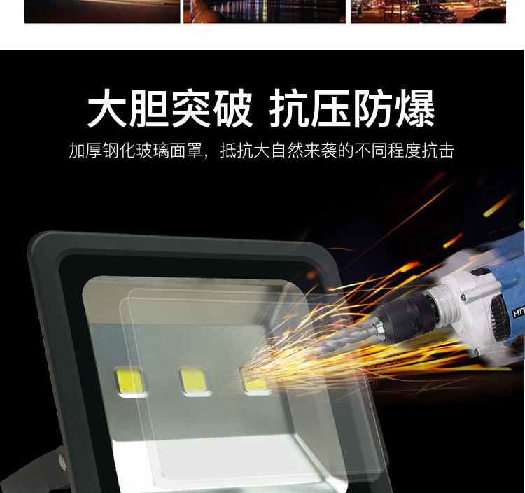 厂家直销 LED投光灯 大功率投光灯 线性投光灯 户外泛光灯示例图10