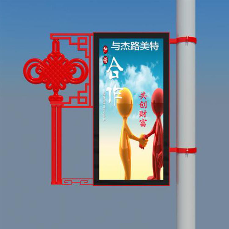 灯杆灯箱路灯杆旗杆广告牌LED双面发光党建宣传广告灯箱厂家直销示例图3