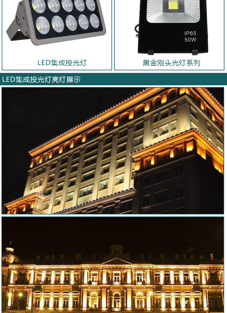 厂家批发户外照明防水 LED 50W大功率集成投光灯 LED集成投射灯示例图9
