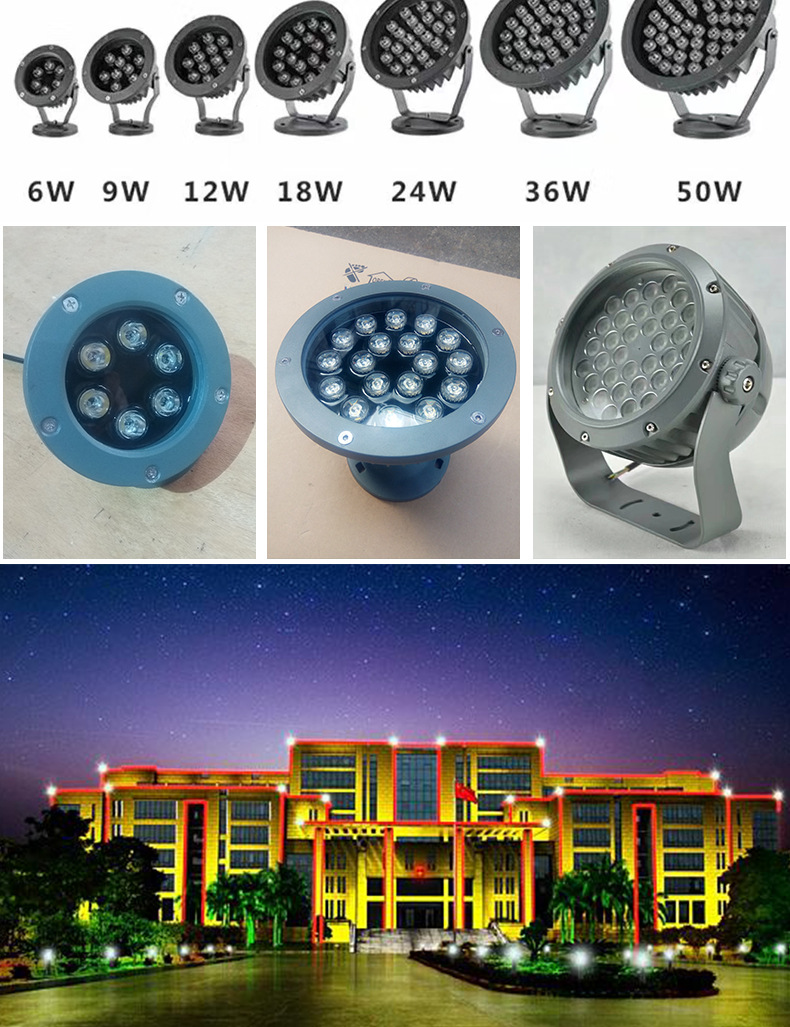 新款直销 户外照明 LED地插灯 防水LED草坪灯 园林庭院照明地射灯示例图8
