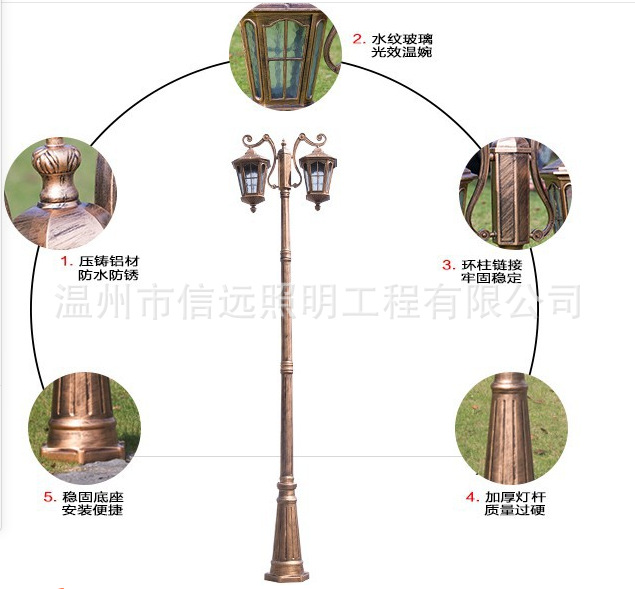 LED庭院灯园林景观灯欧式庭院壁灯草坪灯示例图5