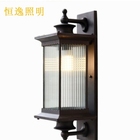 户外长虹玻璃壁灯防水庭院灯门口灯别墅中式壁灯超亮太阳能墙壁灯图3