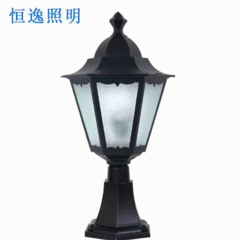 led户外欧式柱头灯户外别墅庭院家用超亮六角围墙灯柱子灯太阳能图1