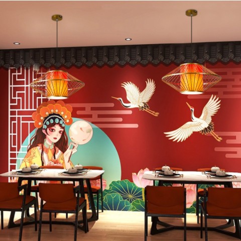 国潮风火锅店卡座吊灯中式铁艺店铺商用餐饮饭店包间专用灯带射灯图1