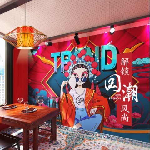 国潮风火锅店卡座吊灯中式铁艺店铺商用餐饮饭店包间专用灯带射灯图3