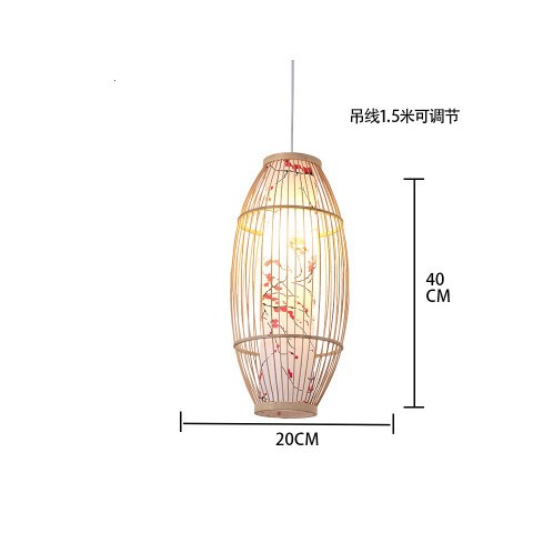 新中式餐厅竹艺灯具创意个性吧台饭店走廊艺术竹编装饰禅意吊灯图1