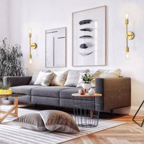亚马逊跨境美式复古双头壁灯卧室床头过道铁艺工业风WALL LAMP灯图2