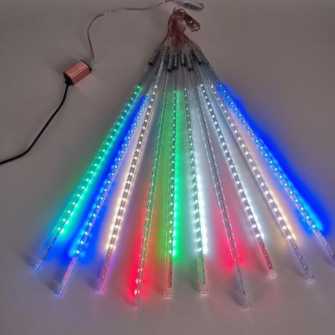 批发流星雨led灯流水挂树上的圣诞装饰树灯户外防水亮化七彩串灯图3