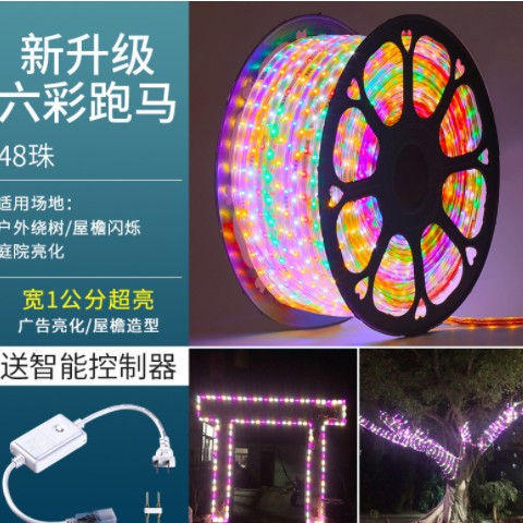 批发led彩灯户外跑马灯室外防水霓虹七彩闪光灯节日氛围装饰彩灯图2