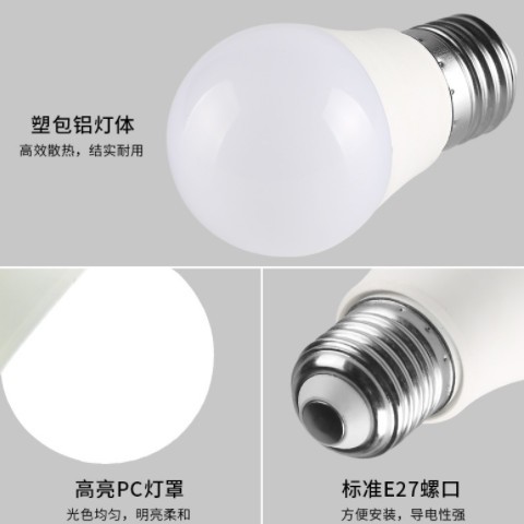工厂直销led宽压灯泡超亮塑包铝节能球泡灯外贸批发家用Led Bulb图3