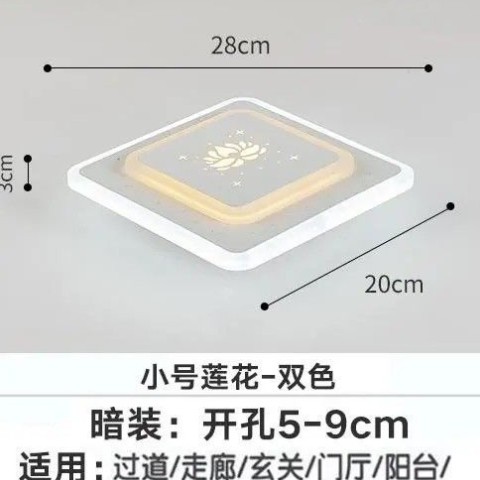 创意过道灯简约现代玄关入户门厅阳台吸顶灯 方形LED北欧走廊灯具图3