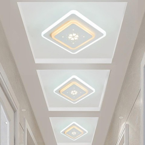 创意过道灯简约现代玄关入户门厅阳台吸顶灯 方形LED北欧走廊灯具图1