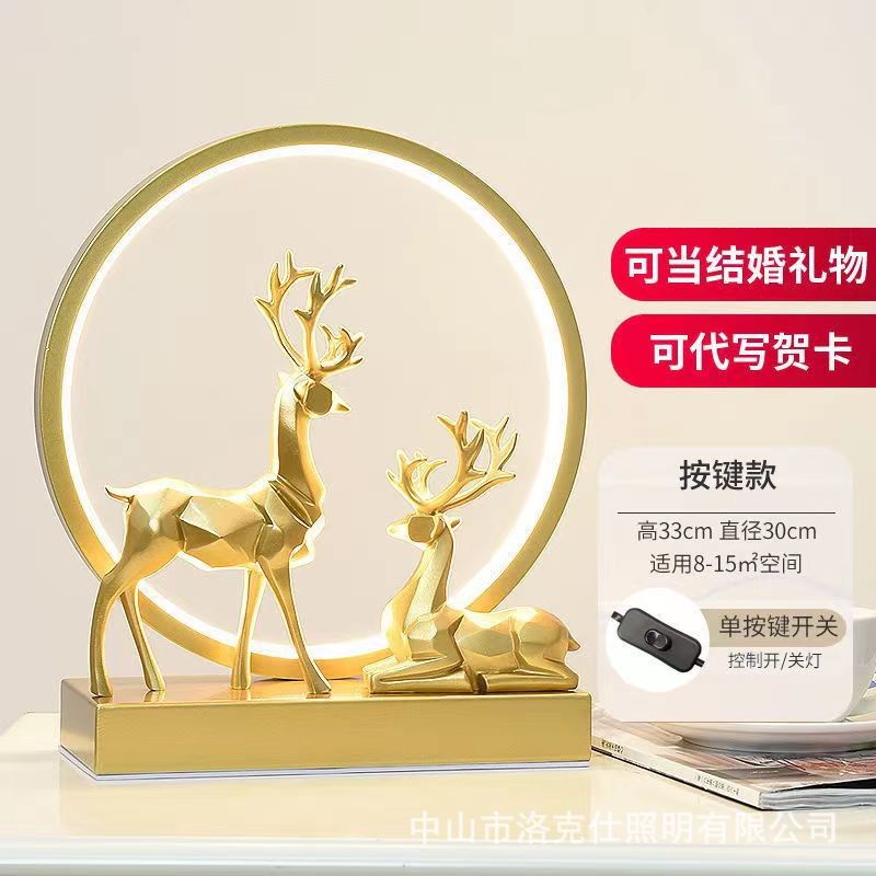 北欧轻奢台灯卧室床头灯婚庆创意台灯韩式现代简约装饰客厅灯礼品图2