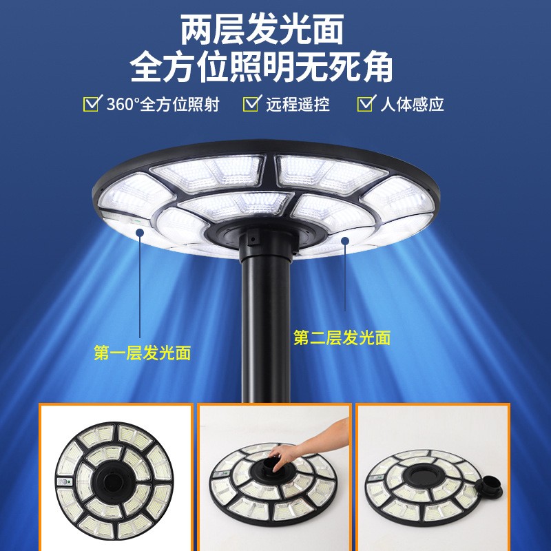 跨境款庭院灯太阳能灯 高亮款太阳能路灯防水一体化太阳能灯LED灯图2