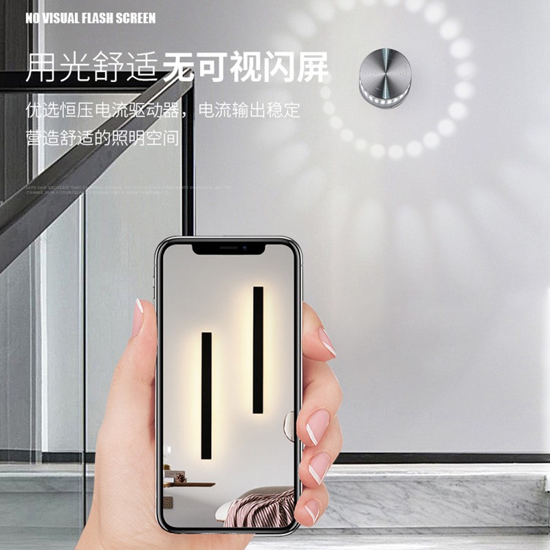 led现代室内家居壁灯创意铝材螺旋灯圆形走廊过道背景墙装饰灯图2