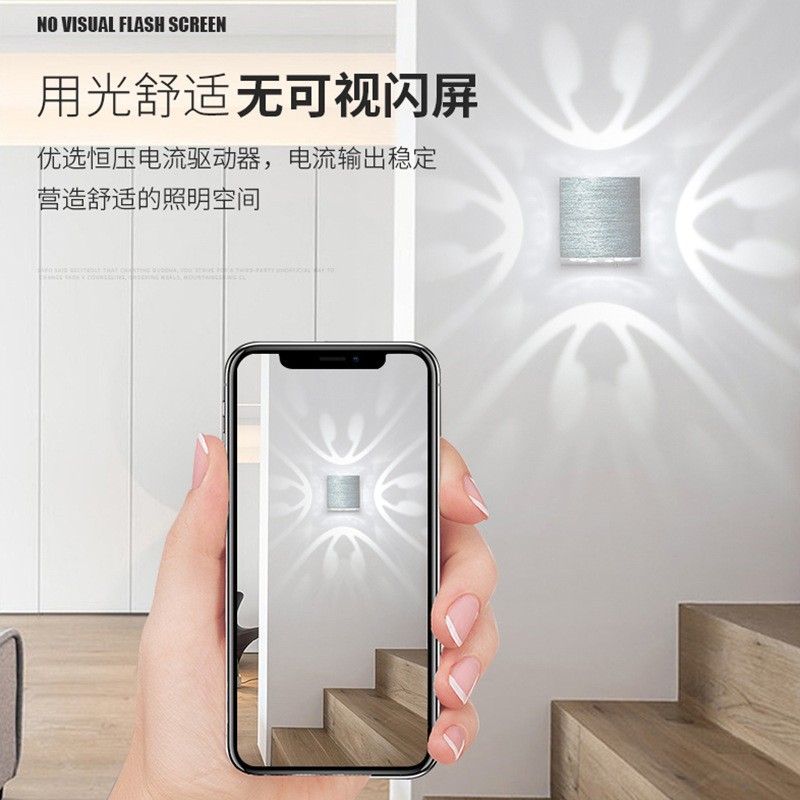 LED正方形蝴蝶壁灯室内创意光效灯四面出光酒吧ktv背景墙装饰灯3w图1