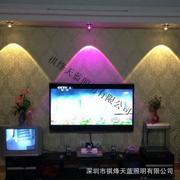 LED水晶天花灯筒灯牛眼射灯酒店客房酒吧KTV电视背景墙装饰灯七彩图3
