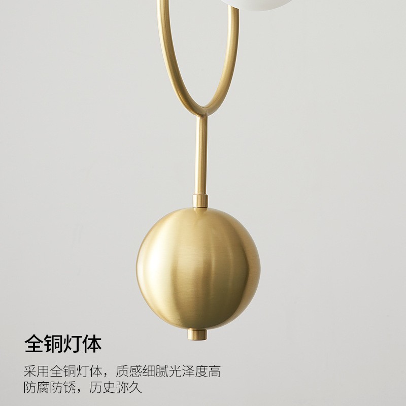 创意珍珠项链餐吊灯北欧客厅吊灯全铜吊灯佛珠餐厅灯吊灯亚克力灯图2