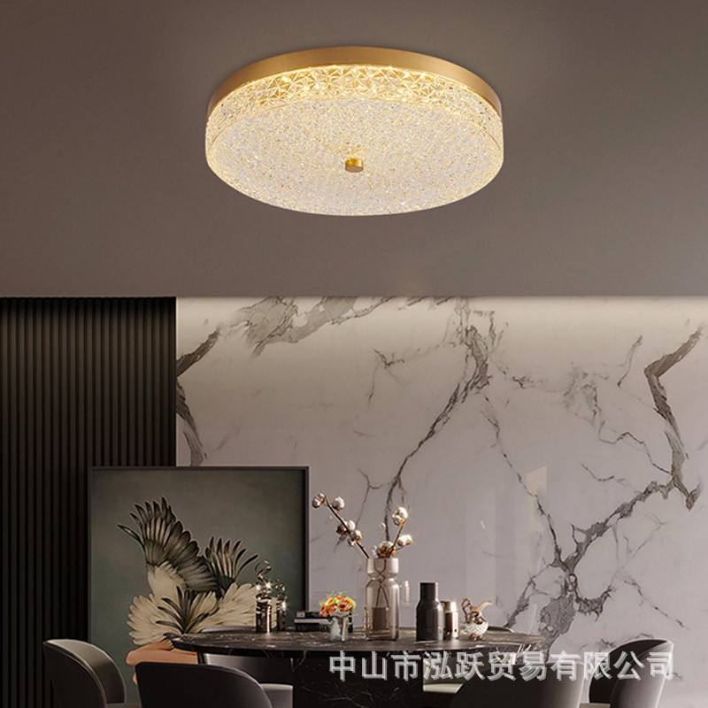 轻奢水晶卧室吸顶灯圆形房间吸顶灯全铜吸顶灯儿童led灯厂家直销图3